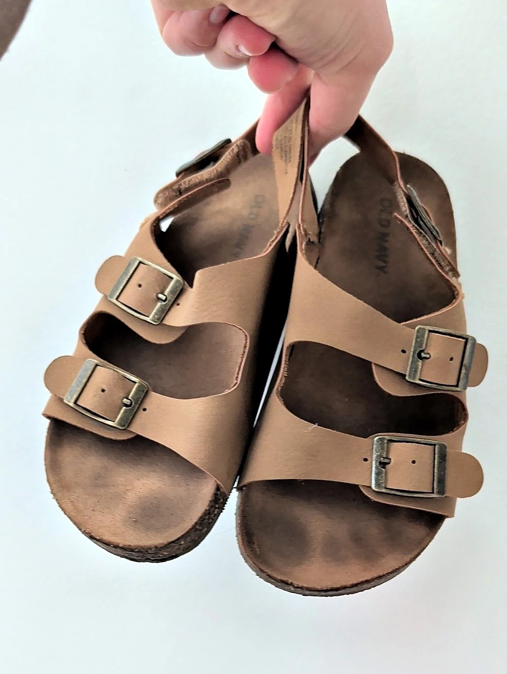 Old Navy Faux-Leather Double-Buckle Sandals for Toddler in Brown Size US 10